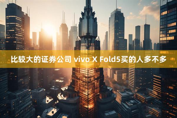 比较大的证券公司 vivo X Fold5买的人多不多